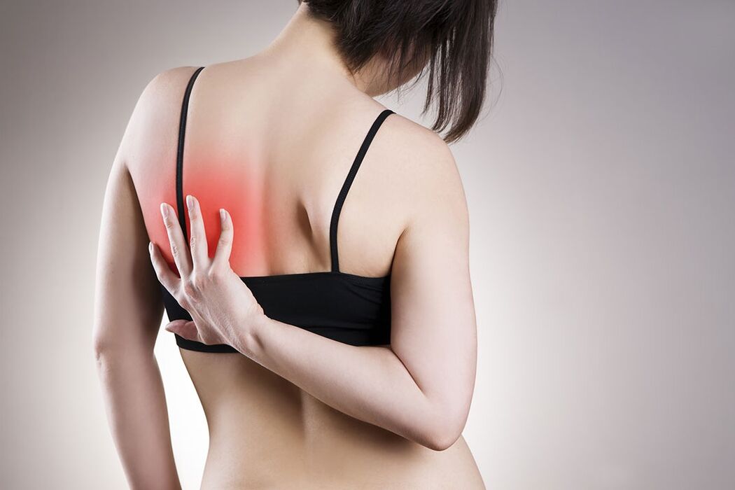 Back pain in the shoulder blade area